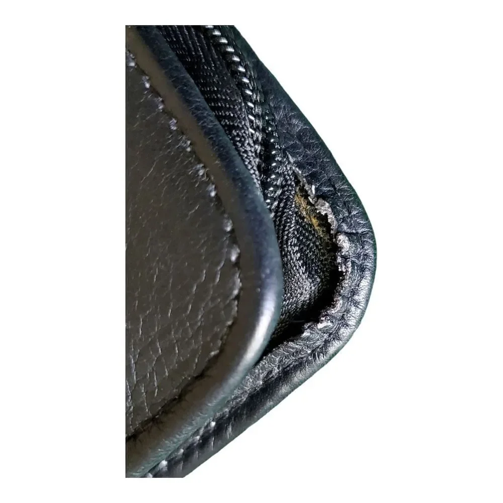 Franklin Covey 7-Ring Black Leather Front Binder Zip Around Planner Organizer